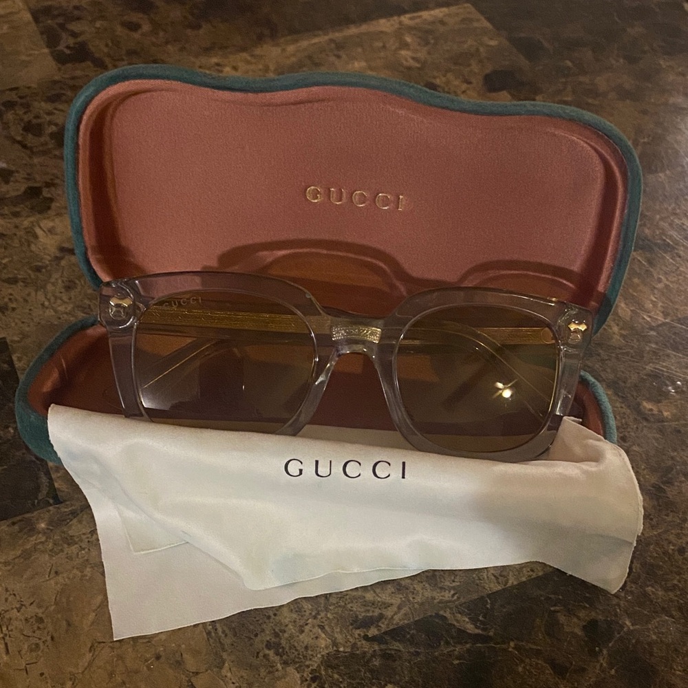 Gucci Women's Transparent Brown Sunglasses